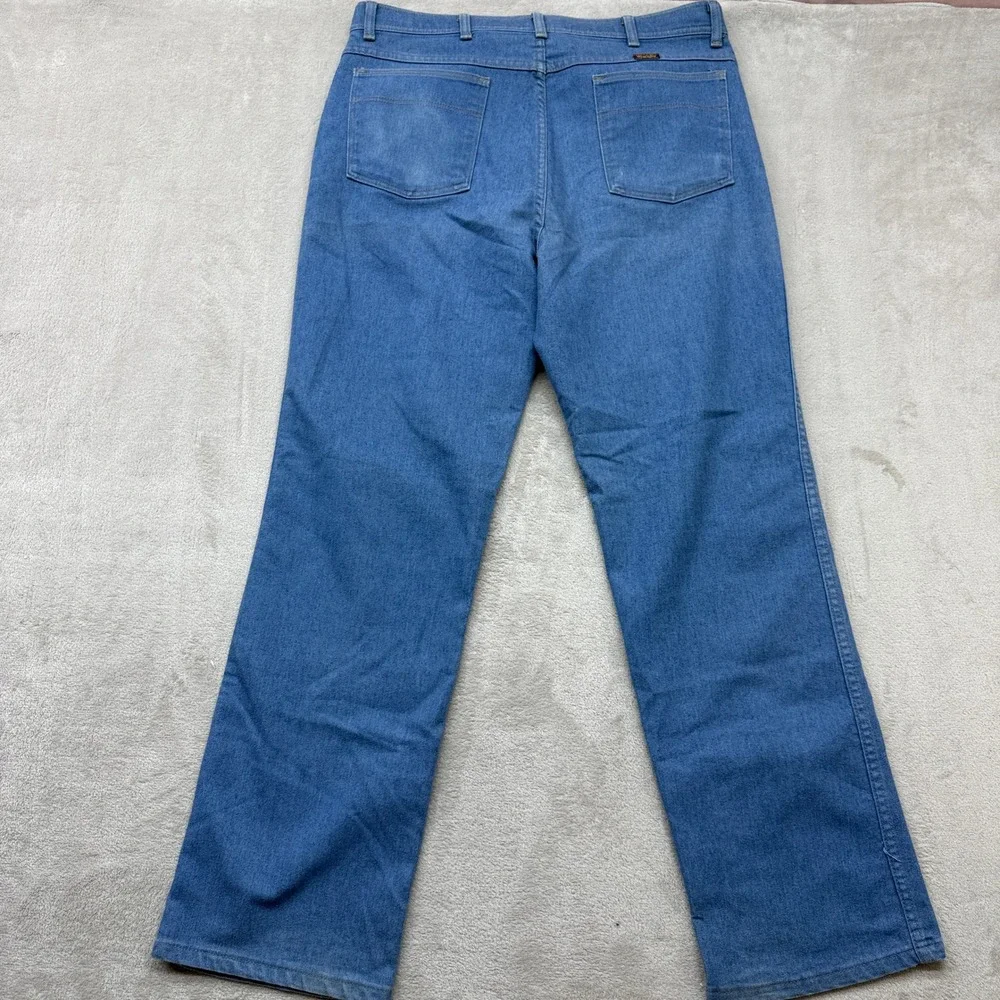 Vintage Wrangler Pants Mens 38x32 Blue Straight Leg Medium Wash‎ Made in USA 90s